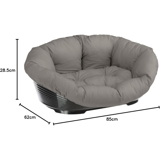 Ferplast 70228099 Plastic bed sofa for dogs and cats with removable cotton cover, gray, 85x62x28.5 cm Ferplast 70228099 Plastic bed sofa for dogs and cats with removable cotton cover, gray, 85x62x28.5 cm