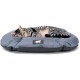 Ferplast Dog Cushion Dog Sofa Dog Bed for Large Dogs Dog Basket Removable Cover Orthopaedic Dog Bed Dog Mattress Washable Dog Mat Waterproof 110 x 70 x H 8 cm Grey