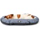 Ferplast Dog Cushion Dog Sofa Dog Bed for Large Dogs Dog Basket Removable Cover Orthopaedic Dog Bed Dog Mattress Washable Dog Mat Waterproof 110 x 70 x H 8 cm Grey