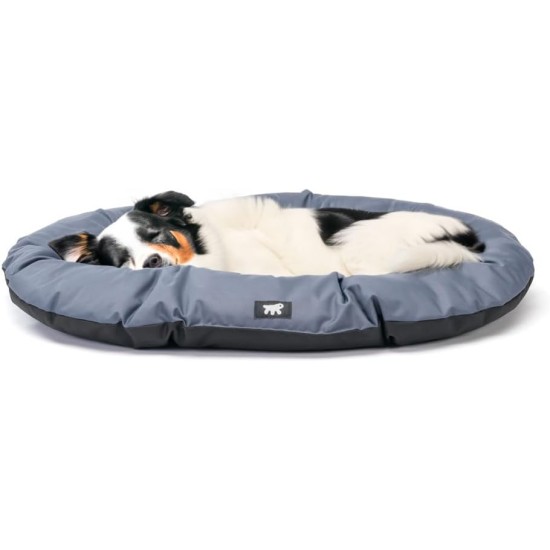 Ferplast Dog Cushion Dog Sofa Dog Bed for Large Dogs Dog Basket Removable Cover Orthopaedic Dog Bed Dog Mattress Washable Dog Mat Waterproof 110 x 70 x H 8 cm Grey