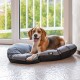 Ferplast Dog Cushion Dog Sofa Dog Bed for Large Dogs Dog Basket Removable Cover Orthopaedic Dog Bed Dog Mattress Washable Dog Mat Waterproof 110 x 70 x H 8 cm Grey