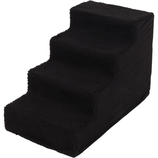 Flamingo Tampa Stairs for Dogs, Black, 60 x 35.5 x 40.5 cm, Non-Slip Base, Lightweight and Easy to Assemble, for Dogs up to 30 kg