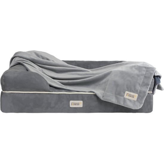 Friends Forever Heavy Duty Dog Blanket for Couch Protector, Two Tone Reversible Pet Hair Resistant Blanket for Dogs, Cats, Bed, Kennel, Crate, Car Seat, Soft Velvet, Warm Fleece (Large, 130X Friends Forever Heavy Duty Dog Blanket for Couch Protector, Two Tone Reversible Pet Hair Resistant Blanket for Dogs, Cats, Bed, Kennel, Crate, Car Seat, Soft Velvet, Warm Fleece (Large, 130X