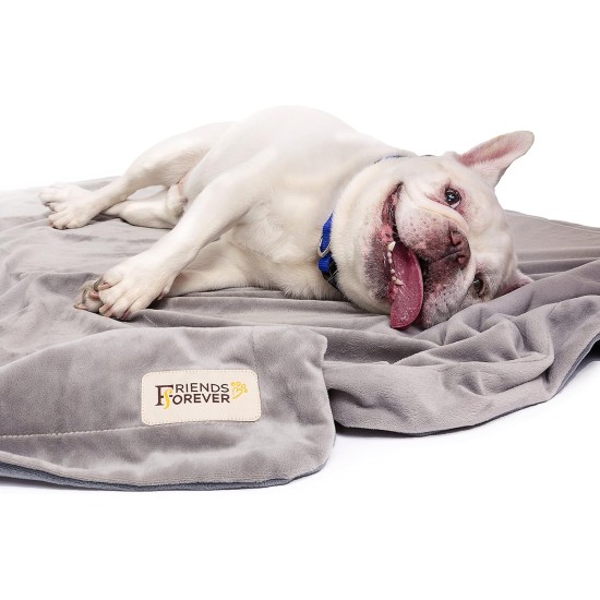 Friends Forever Heavy Duty Dog Blanket for Couch Protector, Two Tone Reversible Pet Hair Resistant Blanket for Dogs, Cats, Bed, Kennel, Crate, Car Seat, Soft Velvet, Warm Fleece (Large, 130X Friends Forever Heavy Duty Dog Blanket for Couch Protector, Two Tone Reversible Pet Hair Resistant Blanket for Dogs, Cats, Bed, Kennel, Crate, Car Seat, Soft Velvet, Warm Fleece (Large, 130X