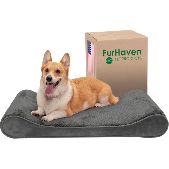 Furhaven Minky Replacement Cover for Dog Bed Plush Velvet Grey Jumbo Plus (XXL) Furhaven Minky Replacement Cover for Dog Bed Plush Velvet Grey Jumbo Plus (XXL)