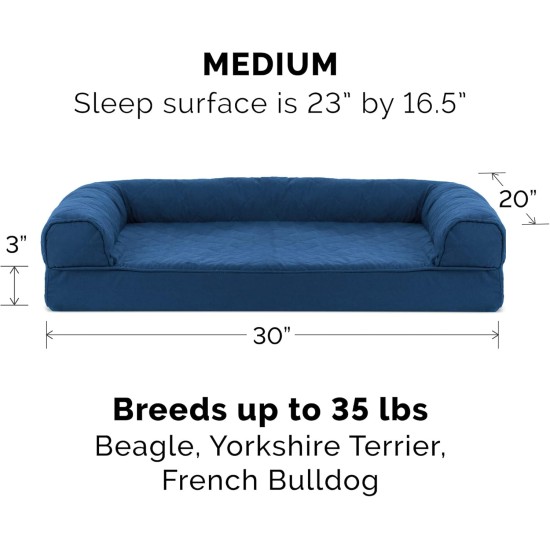 Furhaven Pet Faux Fur & Velvet Memory Top Sofa Pet Bed, Medium, Dark Sage Furhaven Pet Faux Fur & Velvet Memory Top Sofa Pet Bed, Medium, Dark Sage