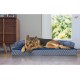 Furhaven Pet Faux Fur & Velvet Memory Top Sofa Pet Bed, Medium, Dark Sage