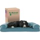 Furhaven Pet Faux Fur & Velvet Memory Top Sofa Pet Bed, Medium, Dark Sage Furhaven Pet Faux Fur & Velvet Memory Top Sofa Pet Bed, Medium, Dark Sage