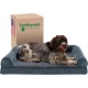 Furhaven Pet Faux Fur & Velvet Memory Top Sofa Pet Bed, Medium, Dark Sage Furhaven Pet Faux Fur & Velvet Memory Top Sofa Pet Bed, Medium, Dark Sage