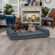 Furhaven Pet Faux Fur & Velvet Memory Top Sofa Pet Bed, Medium, Dark Sage Furhaven Pet Faux Fur & Velvet Memory Top Sofa Pet Bed, Medium, Dark Sage