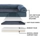 Furhaven Pet Faux Fur & Velvet Memory Top Sofa Pet Bed, Medium, Dark Sage Furhaven Pet Faux Fur & Velvet Memory Top Sofa Pet Bed, Medium, Dark Sage