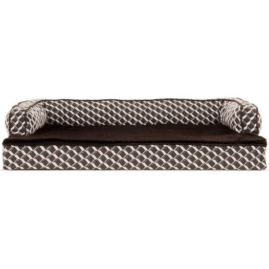 Furhaven Pet Faux Fur & Velvet Memory Top Sofa Pet Bed, Medium, Dark Sage Furhaven Pet Faux Fur & Velvet Memory Top Sofa Pet Bed, Medium, Dark Sage