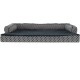 Furhaven Pet Faux Fur & Velvet Memory Top Sofa Pet Bed, Medium, Dark Sage Furhaven Pet Faux Fur & Velvet Memory Top Sofa Pet Bed, Medium, Dark Sage