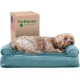 Furhaven Pet Faux Fur & Velvet Memory Top Sofa Pet Bed, Medium, Dark Sage Furhaven Pet Faux Fur & Velvet Memory Top Sofa Pet Bed, Medium, Dark Sage