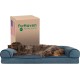 Furhaven Pet Faux Fur & Velvet Memory Top Sofa Pet Bed, Medium, Dark Sage Furhaven Pet Faux Fur & Velvet Memory Top Sofa Pet Bed, Medium, Dark Sage