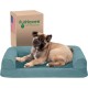Furhaven Pet Faux Fur & Velvet Memory Top Sofa Pet Bed, Medium, Dark Sage Furhaven Pet Faux Fur & Velvet Memory Top Sofa Pet Bed, Medium, Dark Sage