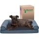 Furhaven Pet Faux Fur & Velvet Memory Top Sofa Pet Bed, Medium, Dark Sage Furhaven Pet Faux Fur & Velvet Memory Top Sofa Pet Bed, Medium, Dark Sage