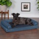 Furhaven Pet Faux Fur & Velvet Memory Top Sofa Pet Bed, Medium, Dark Sage Furhaven Pet Faux Fur & Velvet Memory Top Sofa Pet Bed, Medium, Dark Sage