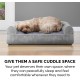 Furhaven Pet Faux Fur & Velvet Memory Top Sofa Pet Bed, Medium, Dark Sage Furhaven Pet Faux Fur & Velvet Memory Top Sofa Pet Bed, Medium, Dark Sage