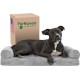 Furhaven Pet Faux Fur & Velvet Memory Top Sofa Pet Bed, Medium, Dark Sage