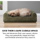 Furhaven Pet Faux Fur & Velvet Memory Top Sofa Pet Bed, Medium, Dark Sage Furhaven Pet Faux Fur & Velvet Memory Top Sofa Pet Bed, Medium, Dark Sage
