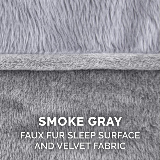 Furhaven Pet Faux Fur & Velvet Memory Top Sofa Pet Bed, Medium, Dark Sage Furhaven Pet Faux Fur & Velvet Memory Top Sofa Pet Bed, Medium, Dark Sage