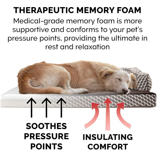 Furhaven Pet Faux Fur & Velvet Memory Top Sofa Pet Bed, Medium, Dark Sage Furhaven Pet Faux Fur & Velvet Memory Top Sofa Pet Bed, Medium, Dark Sage