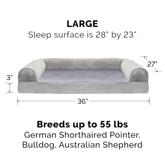Furhaven Replacement Dog Bed Cover, Comfortable Couch, Plush and Decor, Sofa Style, Machine Washable, Diamond Grey, Jumbo (XL) Furhaven Replacement Dog Bed Cover, Comfortable Couch, Plush and Decor, Sofa Style, Machine Washable, Diamond Grey, Jumbo (XL)