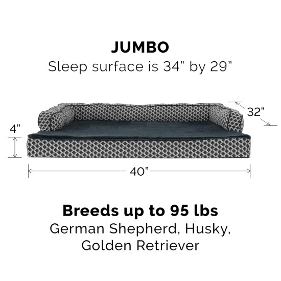 Furhaven Replacement Dog Bed Cover, Comfortable Couch, Plush and Decor, Sofa Style, Machine Washable, Diamond Grey, Jumbo (XL) Furhaven Replacement Dog Bed Cover, Comfortable Couch, Plush and Decor, Sofa Style, Machine Washable, Diamond Grey, Jumbo (XL)