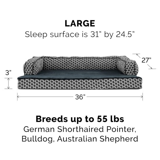 Furhaven Replacement Dog Bed Cover, Comfortable Couch, Plush and Decor, Sofa Style, Machine Washable, Diamond Grey, Jumbo (XL) Furhaven Replacement Dog Bed Cover, Comfortable Couch, Plush and Decor, Sofa Style, Machine Washable, Diamond Grey, Jumbo (XL)