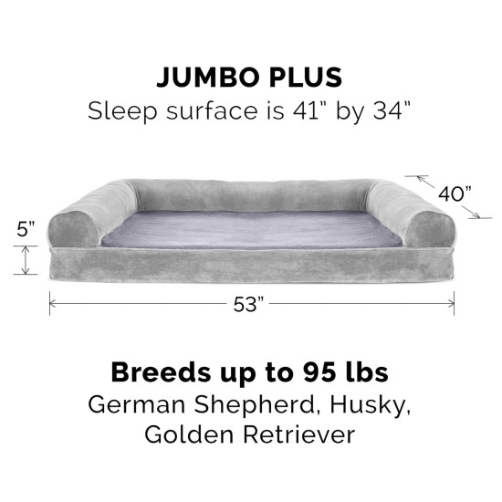 Furhaven Replacement Dog Bed Cover, Comfortable Couch, Plush and Decor, Sofa Style, Machine Washable, Diamond Grey, Jumbo (XL) Furhaven Replacement Dog Bed Cover, Comfortable Couch, Plush and Decor, Sofa Style, Machine Washable, Diamond Grey, Jumbo (XL)