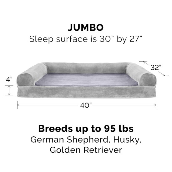 Furhaven Replacement Dog Bed Cover, Comfortable Couch, Plush and Decor, Sofa Style, Machine Washable, Diamond Grey, Jumbo (XL) Furhaven Replacement Dog Bed Cover, Comfortable Couch, Plush and Decor, Sofa Style, Machine Washable, Diamond Grey, Jumbo (XL)