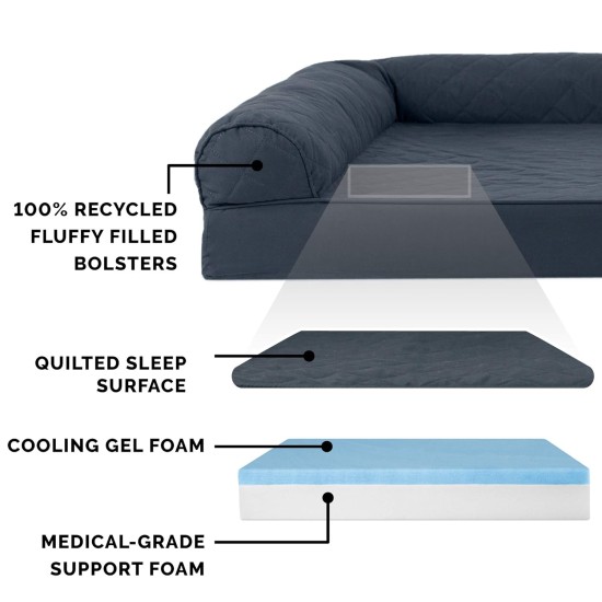 Furhaven Replacement Dog Bed Cover, Comfortable Couch, Plush and Decor, Sofa Style, Machine Washable, Diamond Grey, Jumbo (XL) Furhaven Replacement Dog Bed Cover, Comfortable Couch, Plush and Decor, Sofa Style, Machine Washable, Diamond Grey, Jumbo (XL)