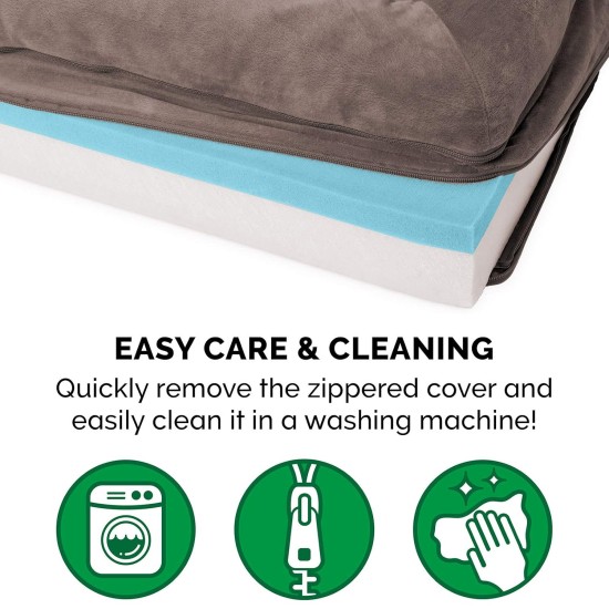 Furhaven Replacement Dog Bed Cover, Comfortable Couch, Plush and Decor, Sofa Style, Machine Washable, Diamond Grey, Jumbo (XL) Furhaven Replacement Dog Bed Cover, Comfortable Couch, Plush and Decor, Sofa Style, Machine Washable, Diamond Grey, Jumbo (XL)