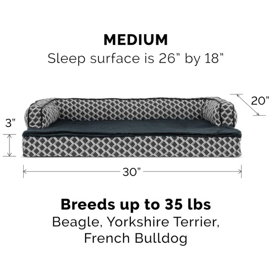 Furhaven Replacement Dog Bed Cover, Comfortable Couch, Plush and Decor, Sofa Style, Machine Washable, Diamond Grey, Jumbo (XL) Furhaven Replacement Dog Bed Cover, Comfortable Couch, Plush and Decor, Sofa Style, Machine Washable, Diamond Grey, Jumbo (XL)