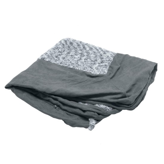 Furhaven Replacement Two Tone Faux Fur Suede L Shape Dog Bed Cover Machine Washable Stone Grey Medium Furhaven Replacement Two Tone Faux Fur Suede L Shape Dog Bed Cover Machine Washable Stone Grey Medium