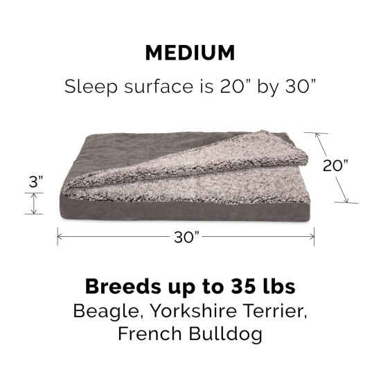 Furhaven Replacement Two Tone Faux Fur Suede L Shape Dog Bed Cover Machine Washable Stone Grey Medium Furhaven Replacement Two Tone Faux Fur Suede L Shape Dog Bed Cover Machine Washable Stone Grey Medium