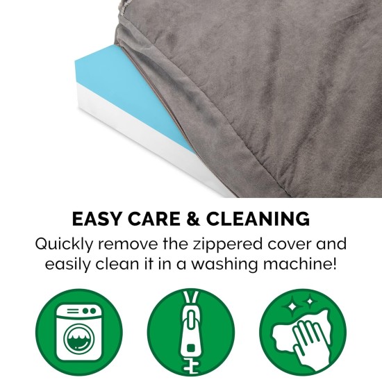 Furhaven Replacement Two Tone Faux Fur Suede L Shape Dog Bed Cover Machine Washable Stone Grey Medium Furhaven Replacement Two Tone Faux Fur Suede L Shape Dog Bed Cover Machine Washable Stone Grey Medium