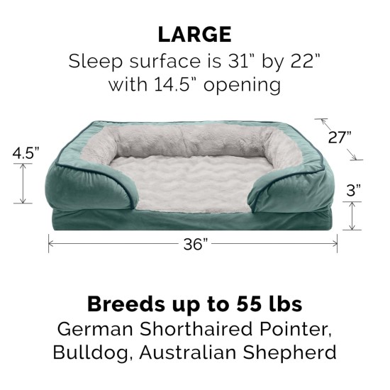 Furhaven Replacement Two Tone Faux Fur Suede L Shape Dog Bed Cover Machine Washable Stone Grey Medium Furhaven Replacement Two Tone Faux Fur Suede L Shape Dog Bed Cover Machine Washable Stone Grey Medium