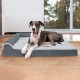 Furhaven Replacement Two Tone Faux Fur Suede L Shape Dog Bed Cover Machine Washable Stone Grey Medium Furhaven Replacement Two Tone Faux Fur Suede L Shape Dog Bed Cover Machine Washable Stone Grey Medium