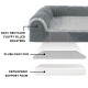 Furhaven Replacement Two Tone Faux Fur Suede L Shape Dog Bed Cover Machine Washable Stone Grey Medium Furhaven Replacement Two Tone Faux Fur Suede L Shape Dog Bed Cover Machine Washable Stone Grey Medium