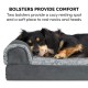 Furhaven Replacement Two Tone Faux Fur Suede L Shape Dog Bed Cover Machine Washable Stone Grey Medium Furhaven Replacement Two Tone Faux Fur Suede L Shape Dog Bed Cover Machine Washable Stone Grey Medium