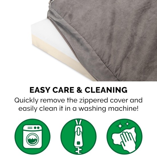 Furhaven Replacement Two Tone Faux Fur Suede L Shape Dog Bed Cover Machine Washable Stone Grey Medium Furhaven Replacement Two Tone Faux Fur Suede L Shape Dog Bed Cover Machine Washable Stone Grey Medium