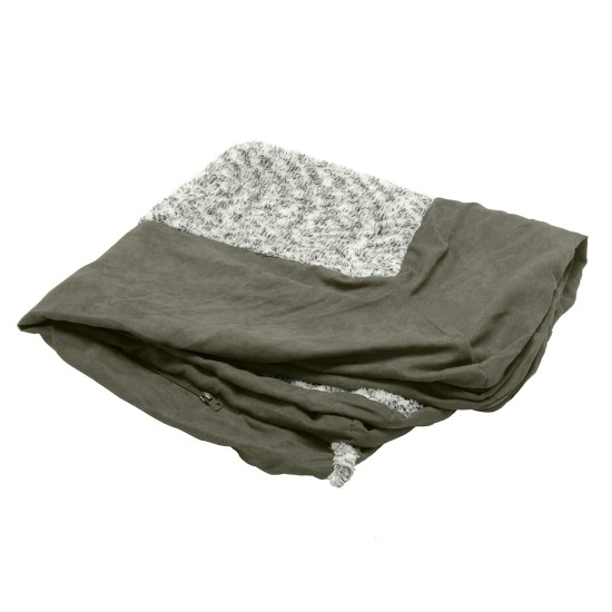 Furhaven Replacement Two Tone Faux Fur Suede L Shape Dog Bed Cover Machine Washable Stone Grey Medium Furhaven Replacement Two Tone Faux Fur Suede L Shape Dog Bed Cover Machine Washable Stone Grey Medium