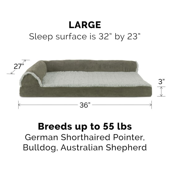 Furhaven Replacement Two Tone Faux Fur Suede L Shape Dog Bed Cover Machine Washable Stone Grey Medium Furhaven Replacement Two Tone Faux Fur Suede L Shape Dog Bed Cover Machine Washable Stone Grey Medium