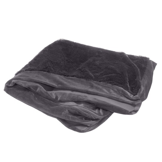 Furhaven Replacement Two Tone Faux Fur Suede L Shape Dog Bed Cover Machine Washable Stone Grey Medium Furhaven Replacement Two Tone Faux Fur Suede L Shape Dog Bed Cover Machine Washable Stone Grey Medium