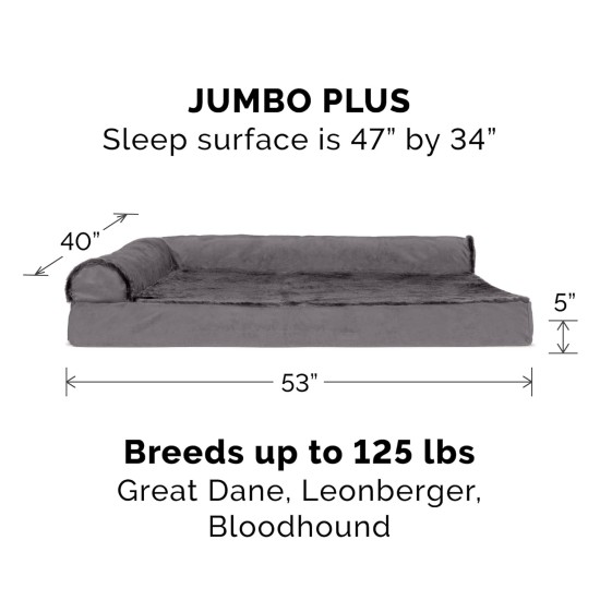 Furhaven Replacement Two Tone Faux Fur Suede L Shape Dog Bed Cover Machine Washable Stone Grey Medium Furhaven Replacement Two Tone Faux Fur Suede L Shape Dog Bed Cover Machine Washable Stone Grey Medium