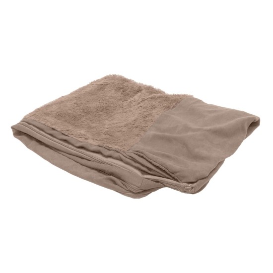 Furhaven Replacement Two Tone Faux Fur Suede L Shape Dog Bed Cover Machine Washable Stone Grey Medium Furhaven Replacement Two Tone Faux Fur Suede L Shape Dog Bed Cover Machine Washable Stone Grey Medium