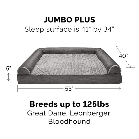 Furhaven Replacement Two Tone Faux Fur Suede L Shape Dog Bed Cover Machine Washable Stone Grey Medium Furhaven Replacement Two Tone Faux Fur Suede L Shape Dog Bed Cover Machine Washable Stone Grey Medium
