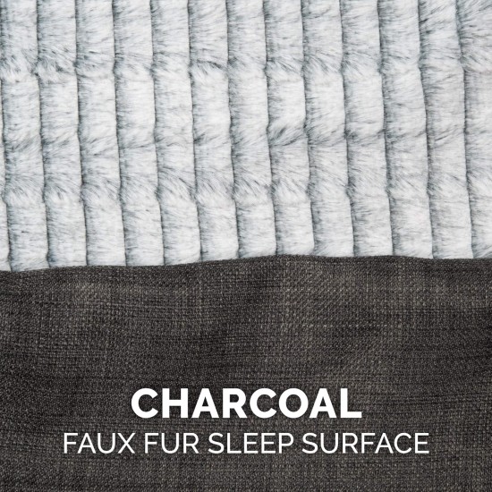 Furhaven Replacement Two Tone Faux Fur Suede L Shape Dog Bed Cover Machine Washable Stone Grey Medium Furhaven Replacement Two Tone Faux Fur Suede L Shape Dog Bed Cover Machine Washable Stone Grey Medium